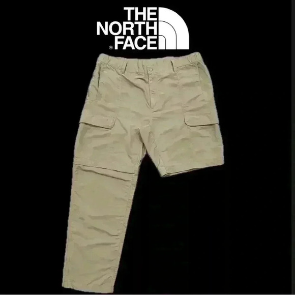 The North Face Pants Mens L Khaki Convertible Shorts Ankle Zip Hiking Cargo - Picture 1 of 13